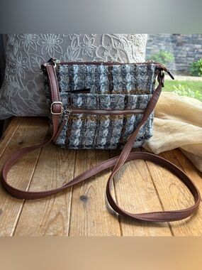 Rosetti Gray Tweed Crossbody Bag